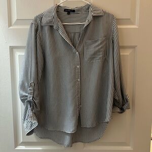 Velvet Heart Navy and White Striped Top